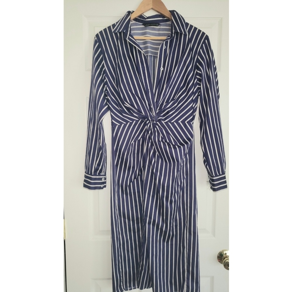 ZARA long sleeve  striped cotton blouse